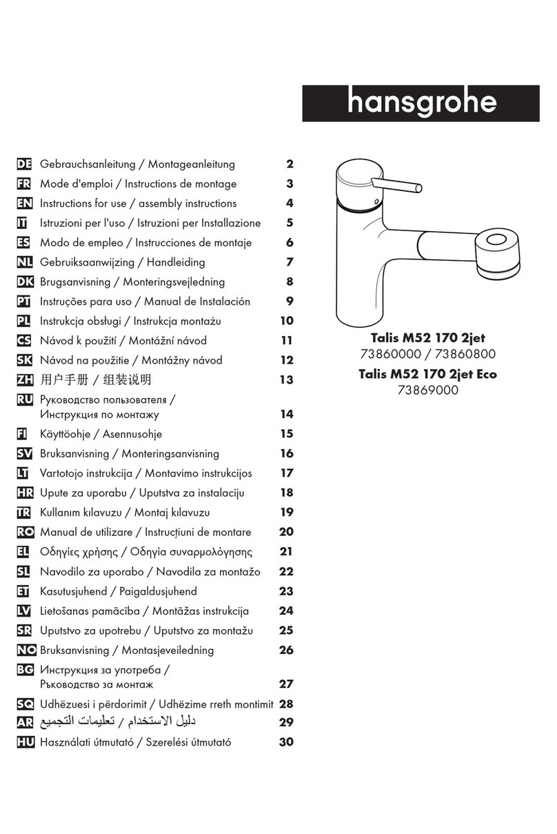 Hans Grohe Talis M52 170 2jet 73860000 Instructions for use/assembly instructions Hans Grohe Talis M52 170 2jet 73860000 Instructions for use/assembly instructions