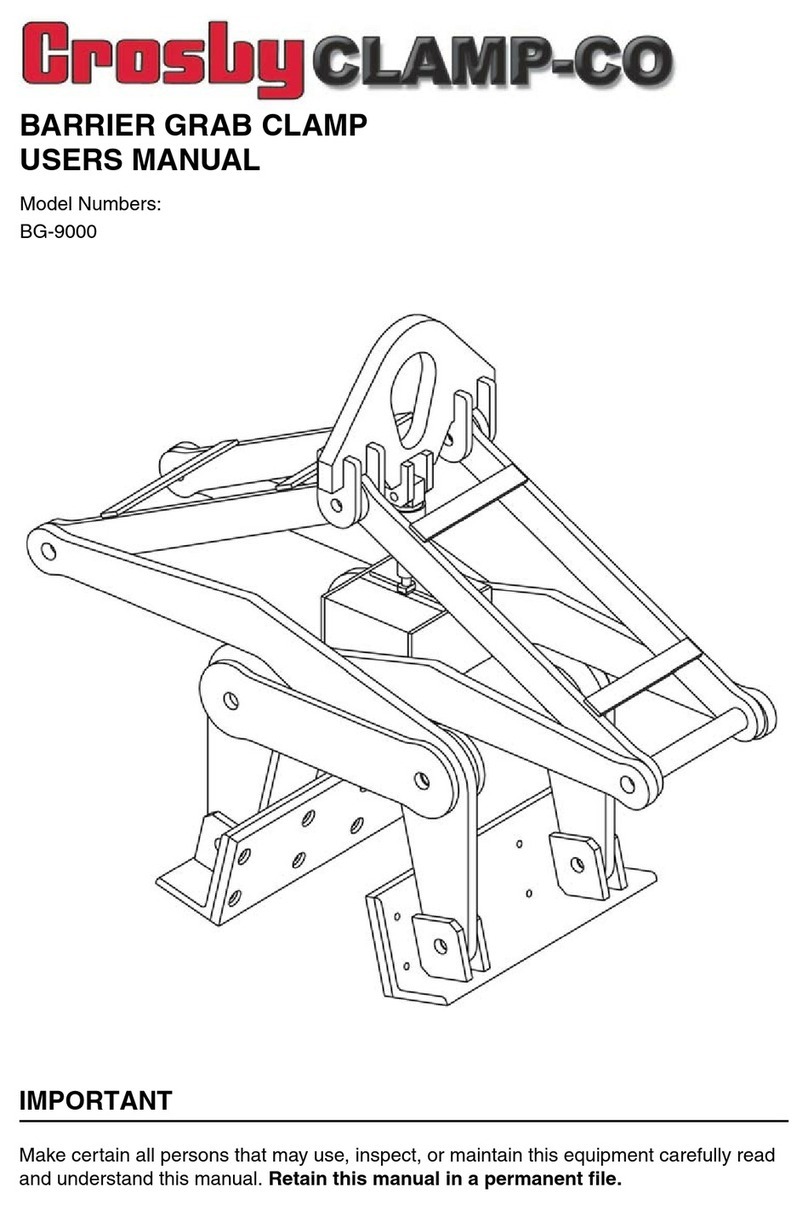 Crosby Clamp-Co BG-9000 user manual