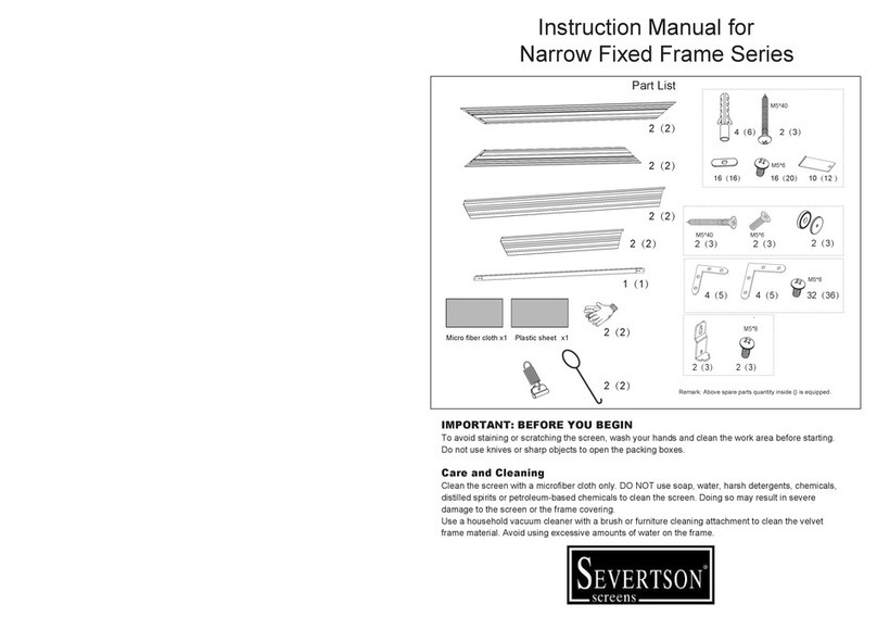 Severtson Narrow Fixed Frame Series instruction manual