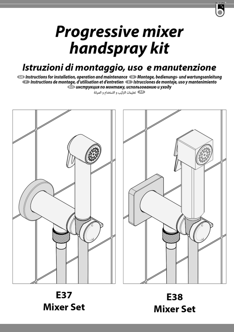 Bossini E37 Instructions for installation, operation and maintenance
