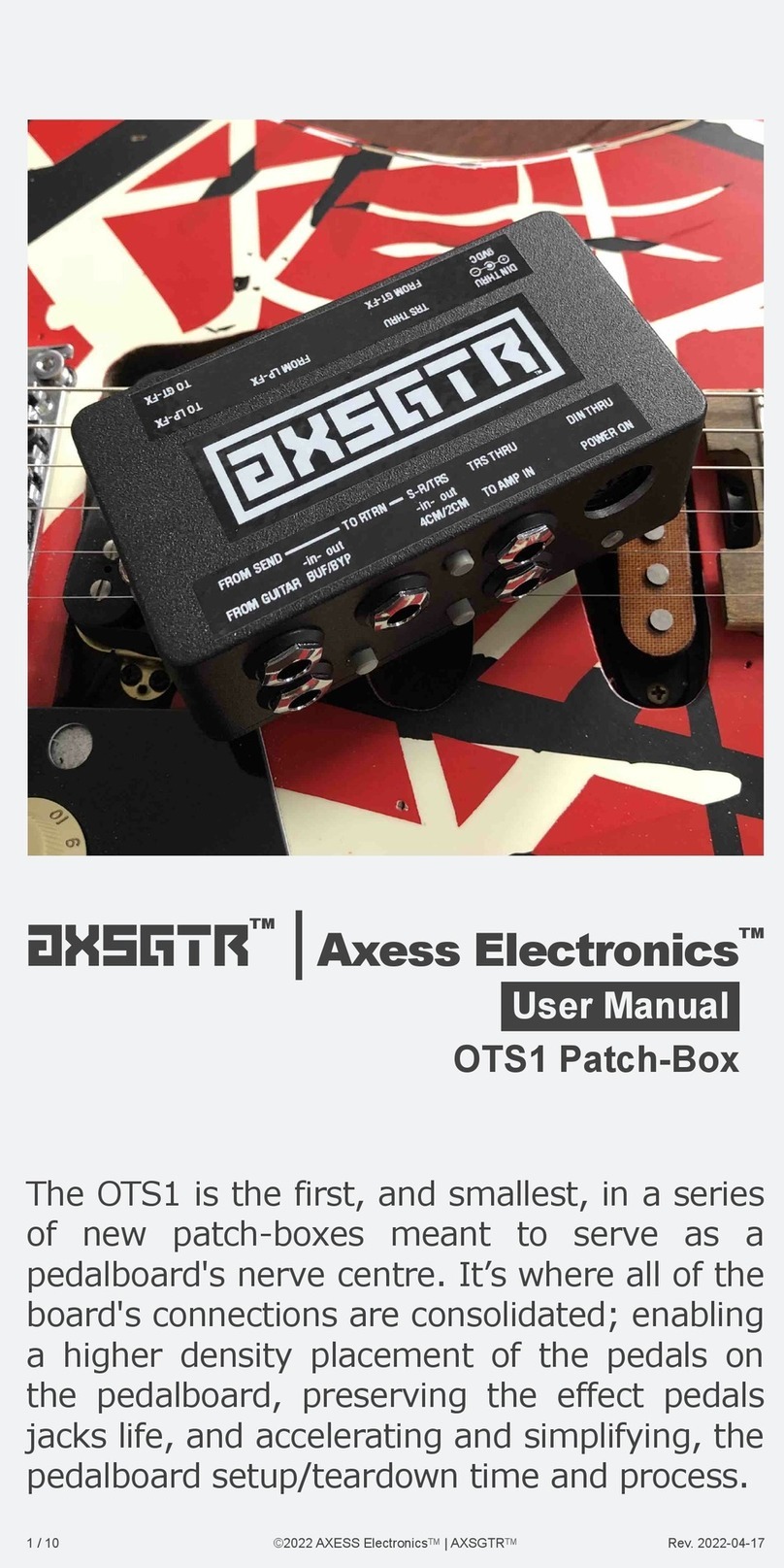 AXESS ELECTRONICS AXSGTR OTS1 user manual