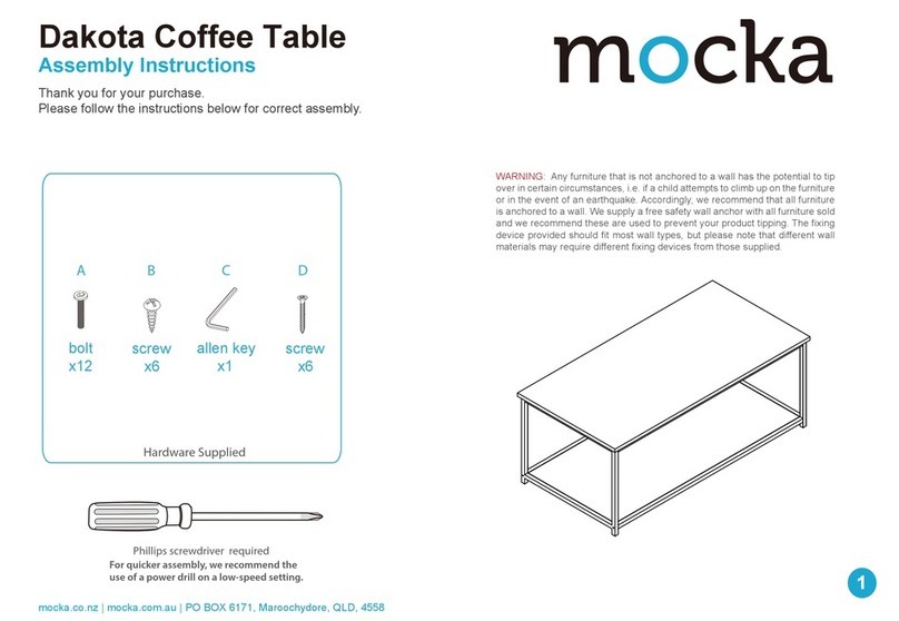 Mocka Dakota Coffee Table User manual
