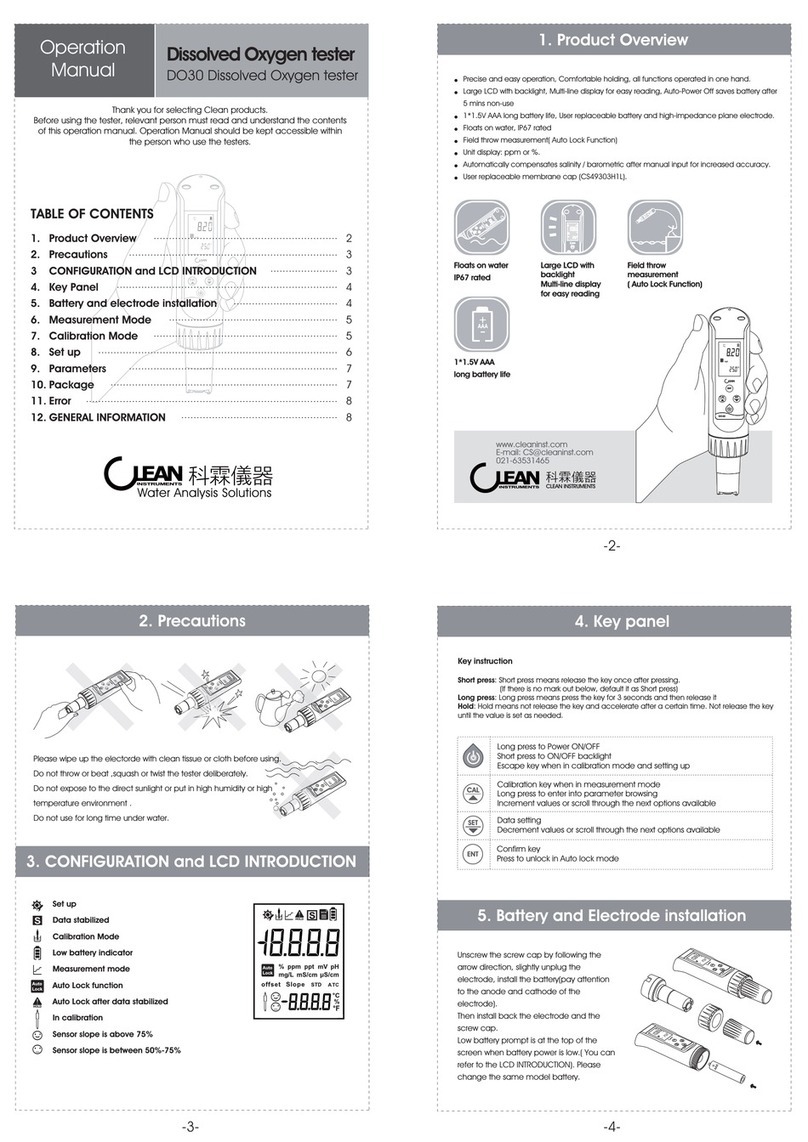 Clean DO30 Operation manual Clean DO30 Operation manual
