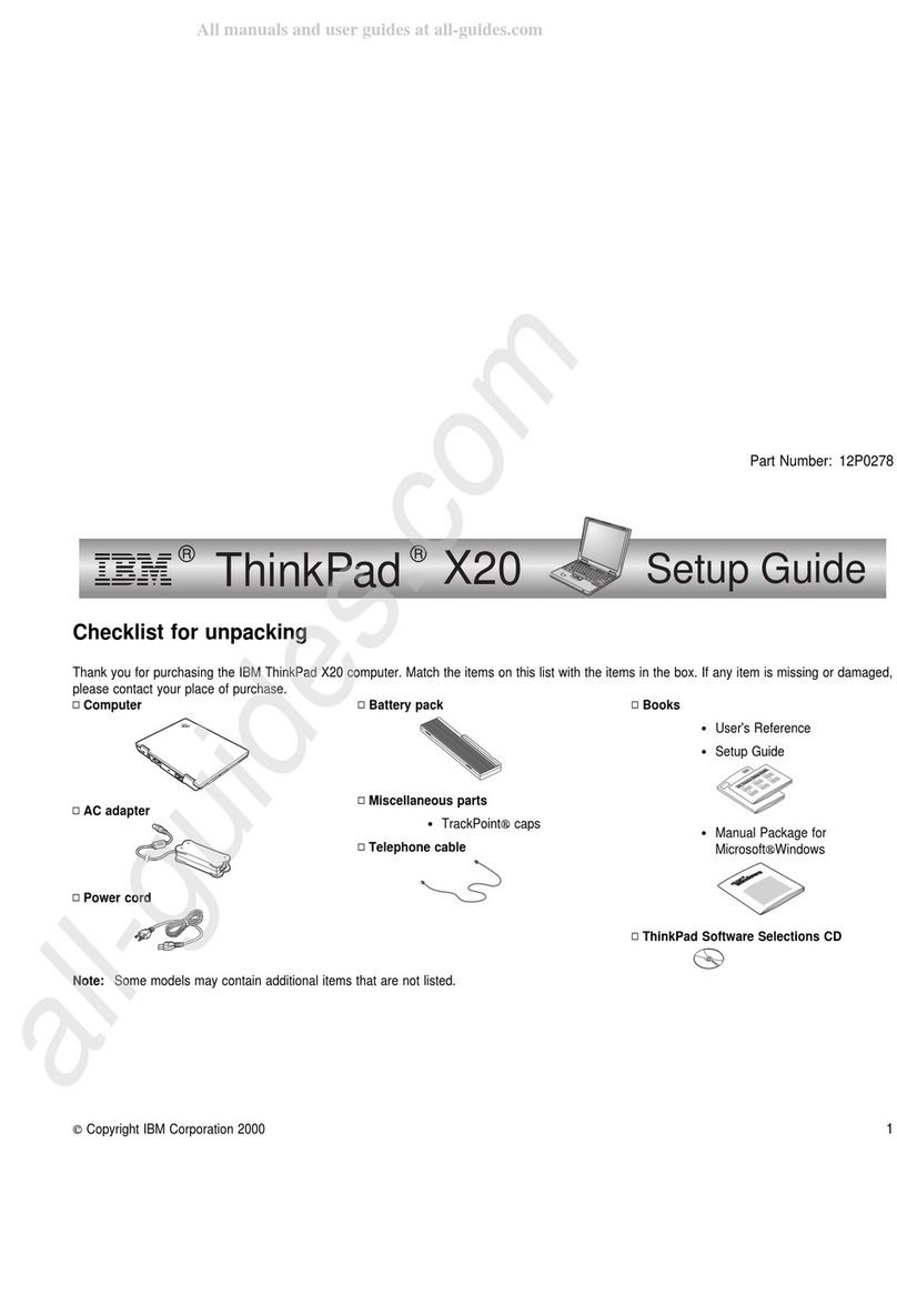 IBM ThinkPad X20 User manual IBM ThinkPad X20 User manual