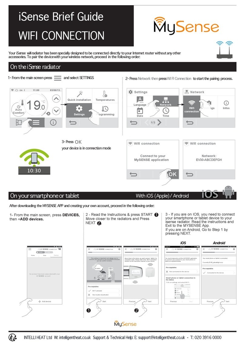 INTELLI HEAT MySense iSense Brief guide