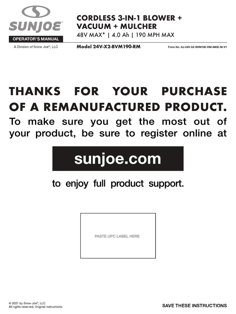 SNOWJOE sunjoe 24V-X2-BVM190-RM User manual