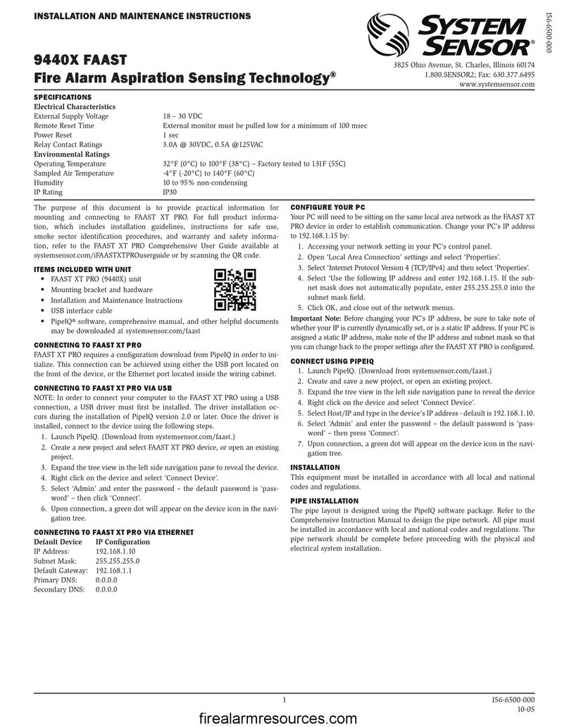 System Sensor 9440X FAAST User manual