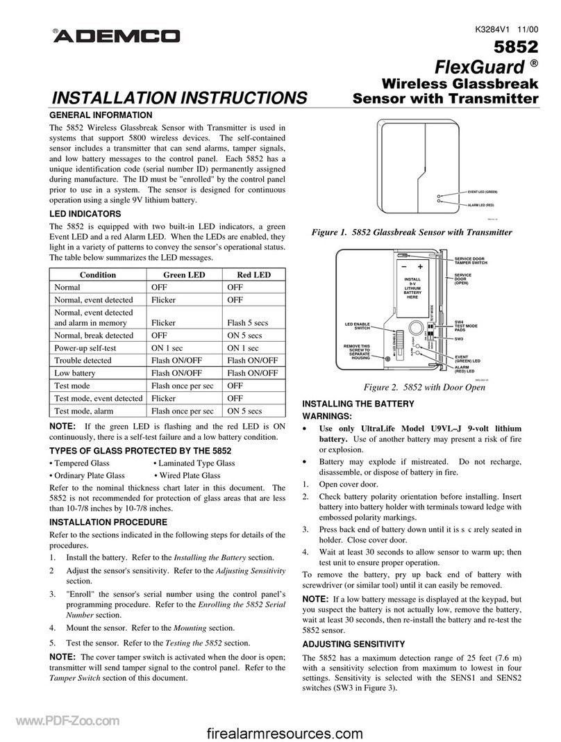 ADEMCO FlexGuard 5852 User manual