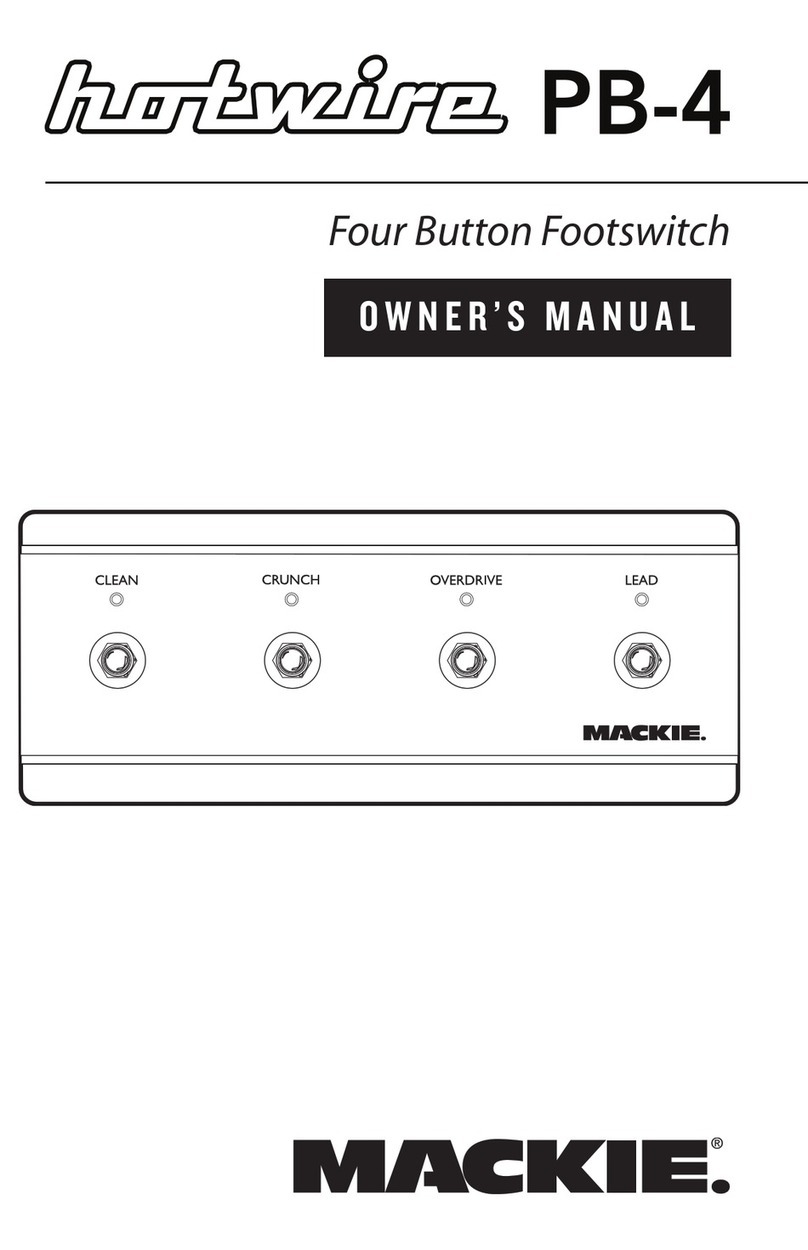 Mackie hotwire PB-4 owner's manual