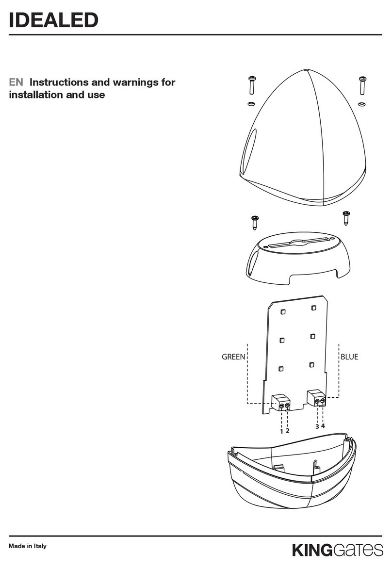King gates IDEALED Instructions and warnings for installation and use King gates IDEALED Instructions and warnings for installation and use