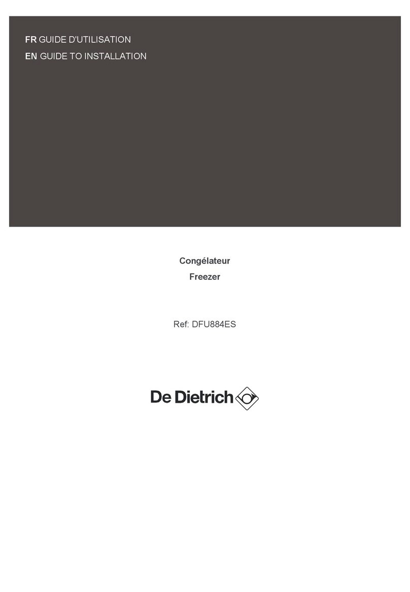 DeDietrich DFU884ES Guide to installation
