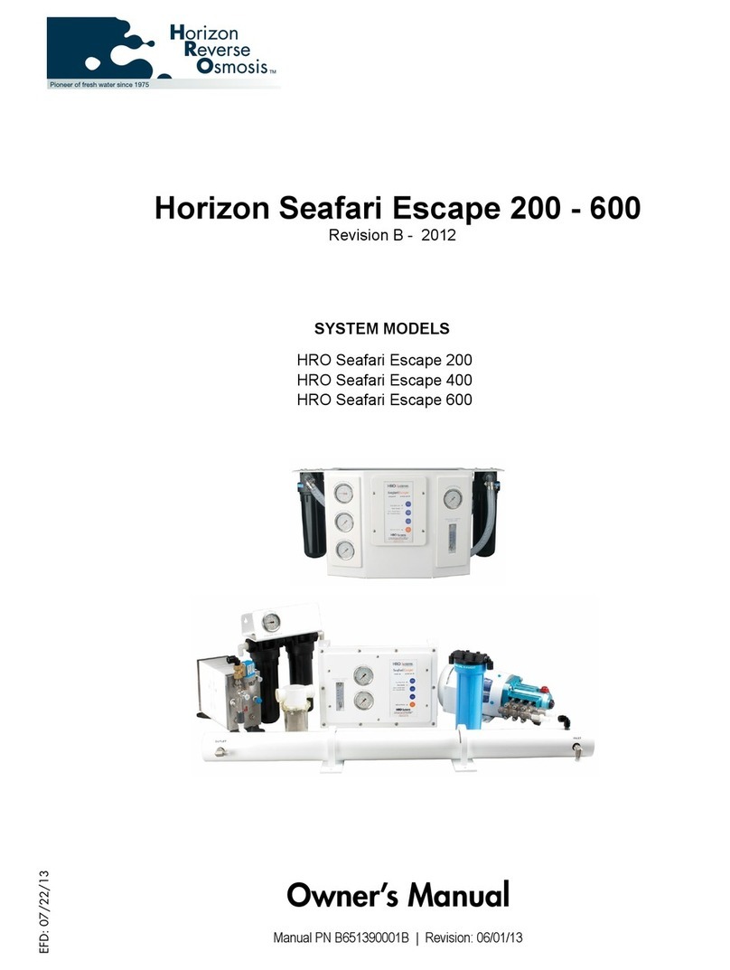 Horizon Reverse Osmosis Seafari Escape 200 owner's manual