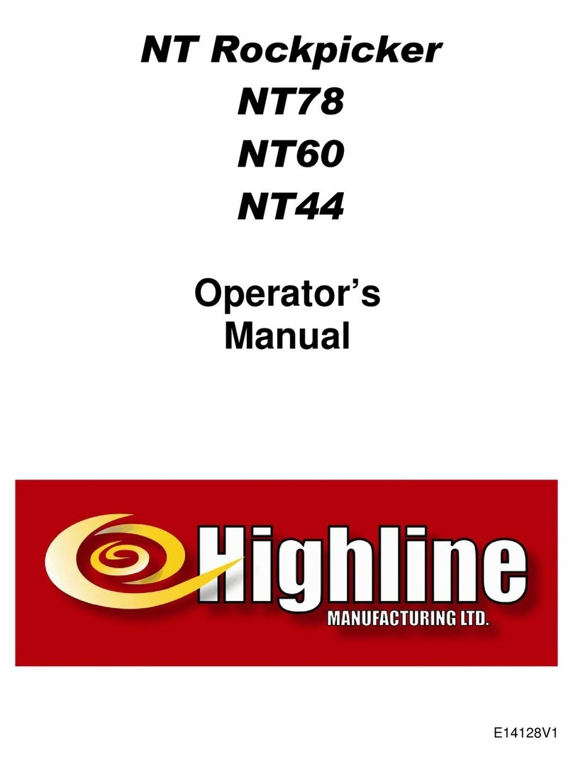 Highline Manufacturing NT Rockpicker NT78 Operator's manual