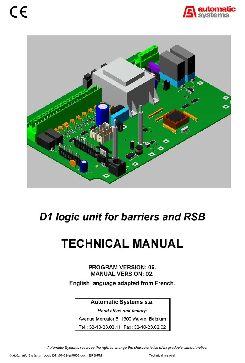 Automatic Systems D1 Technical manual