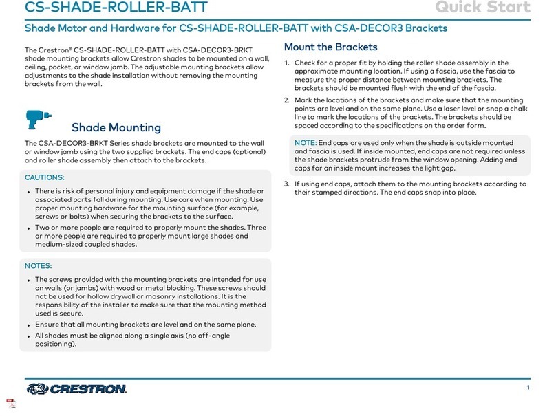 Crestron CS-SHADE-ROLLER-BATT quick start