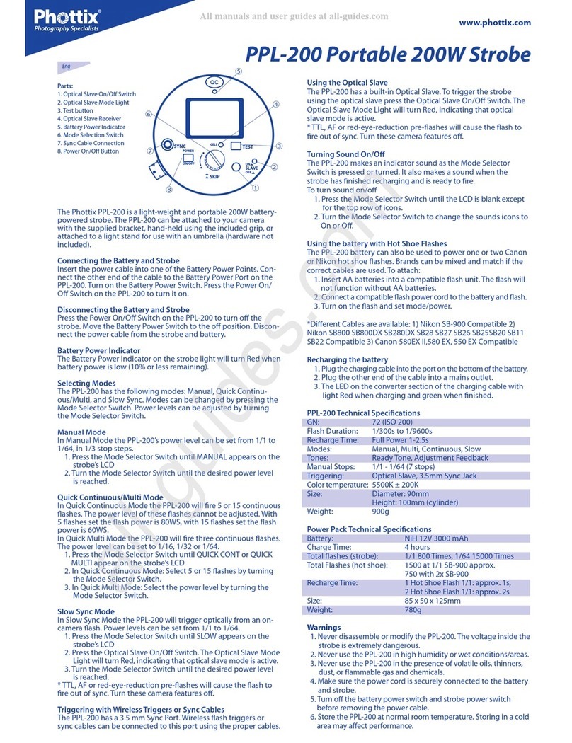 Phottix PPL-200 User manual