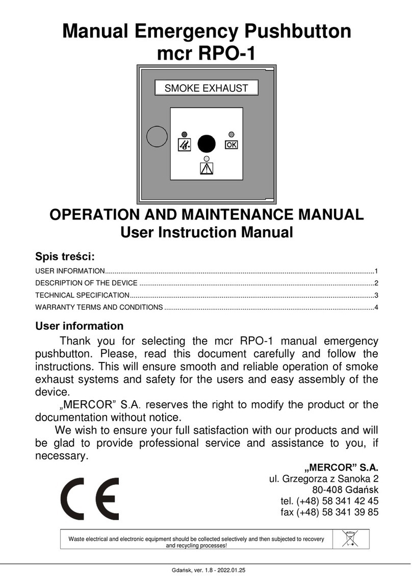 mercor mcr RPO-1 Operation and maintenance manual