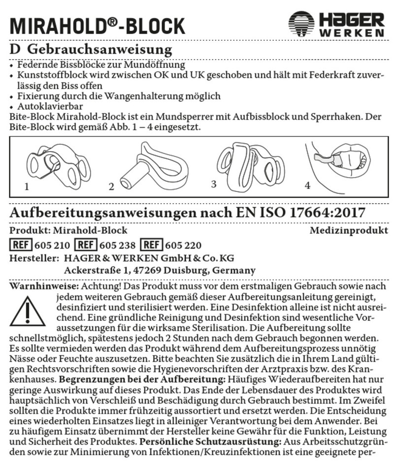 HAGER & WERKEN MIRAHOLD-BLOCK User manual