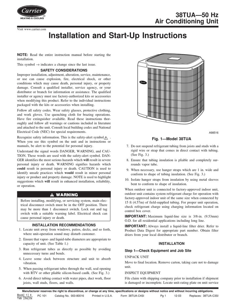 Carrier 38TUA Instructions and recipes