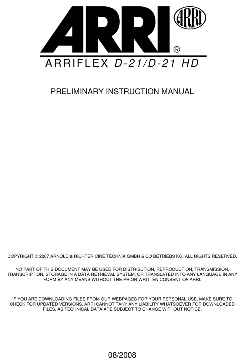 ARRI ARRIFLEX D-21 Preliminary Instruction Manual