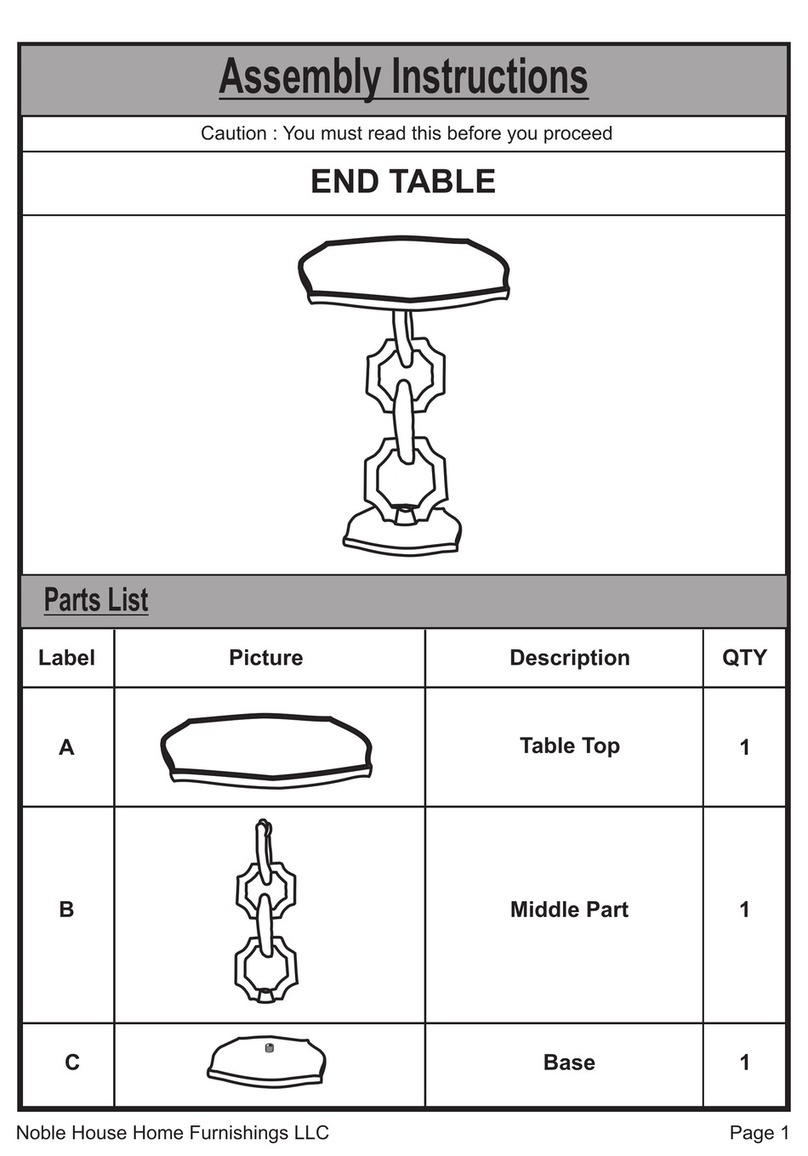 Noble House Home Furnishings END TABLE Assembly instructions Noble House Home Furnishings END TABLE Assembly instructions