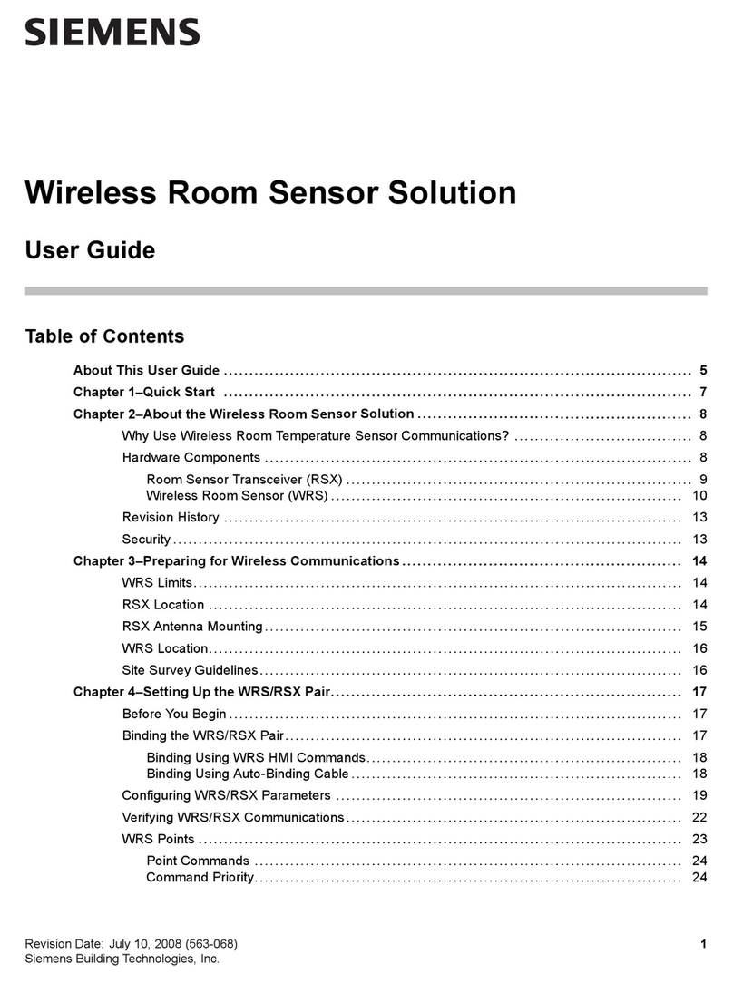 Siemens Wireless Room Sensor Solution User manual