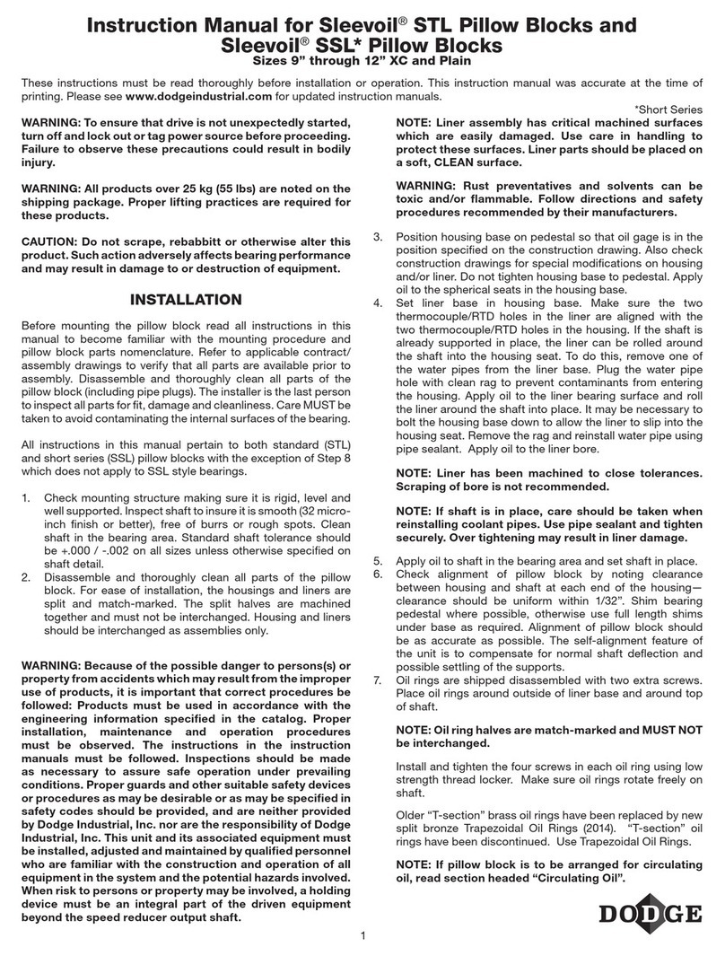 Dodge Sleevoil STL 9 PLAIN instruction manual Dodge Sleevoil STL 9 PLAIN instruction manual