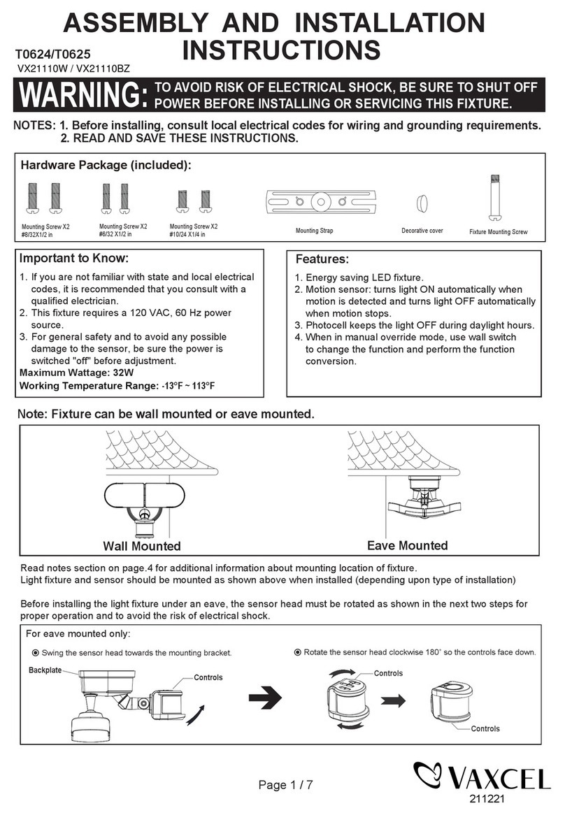 Vaxcel T0624 Assembly and installation instructions