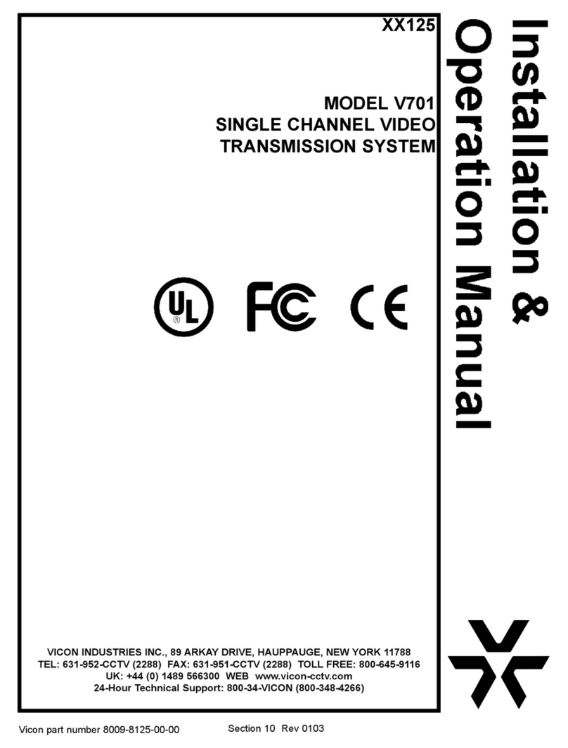 Vicon V701 Installation & operation manual