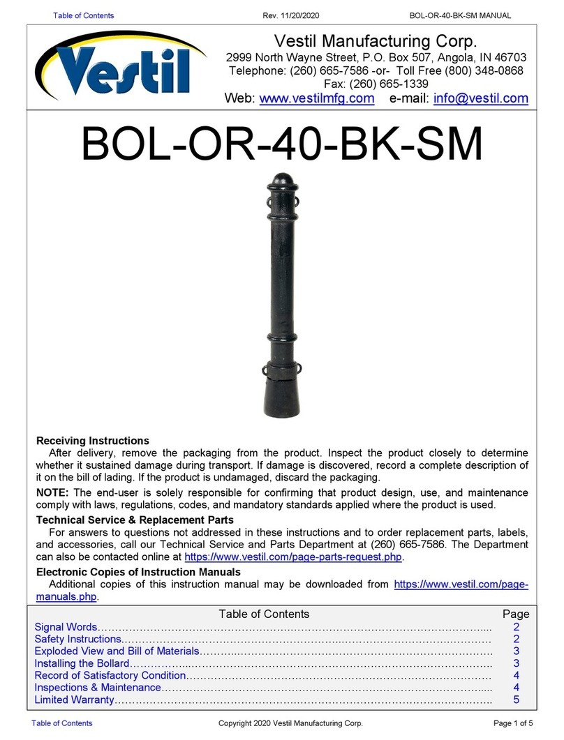 Vestil BOL-OR-40-BK-SM0 manual