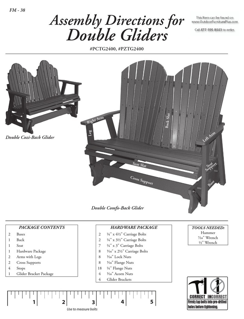 Outdoor Furniture Plus Double Cozi-Back Glider Assembly Directions Outdoor Furniture Plus Double Cozi-Back Glider Assembly Directions