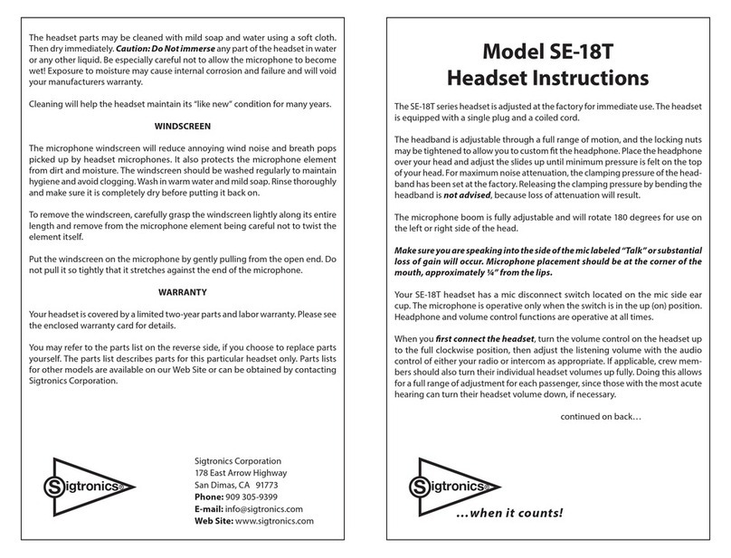 Sigtronics SE-18T User manual