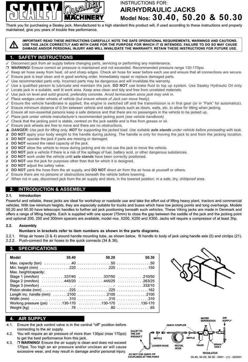 Sealey Quality Machinery 30.40 User manual
