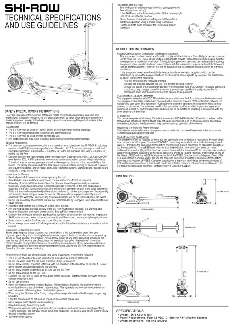 EnergyFit SKI-ROW quick start guide