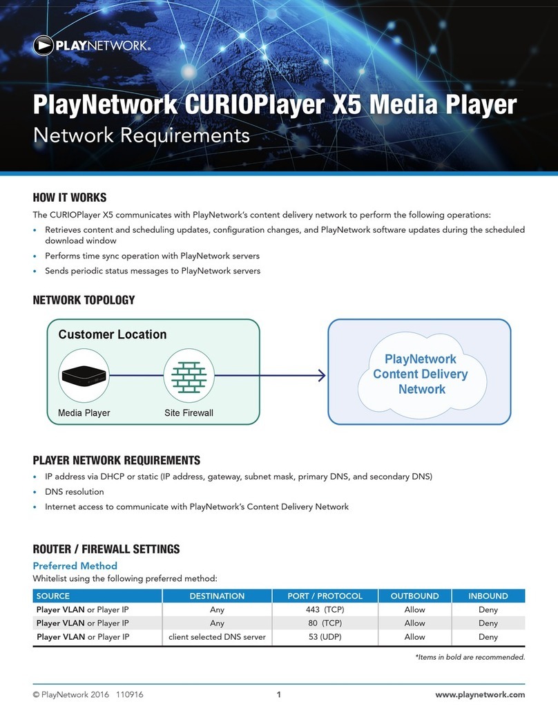 PlayNetwork CURIOPlayer X5 Installation