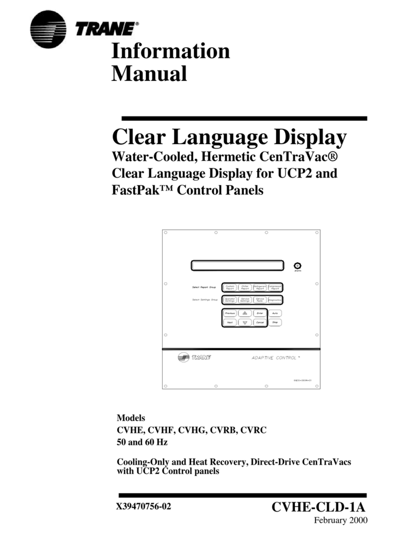 Trane CVHE Quick setup guide Trane CVHE Quick setup guide