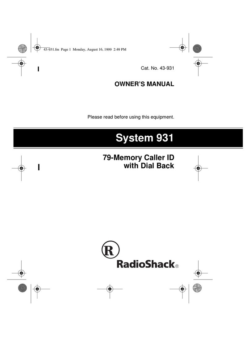 Radio Shack 43-931 User manual Radio Shack 43-931 User manual