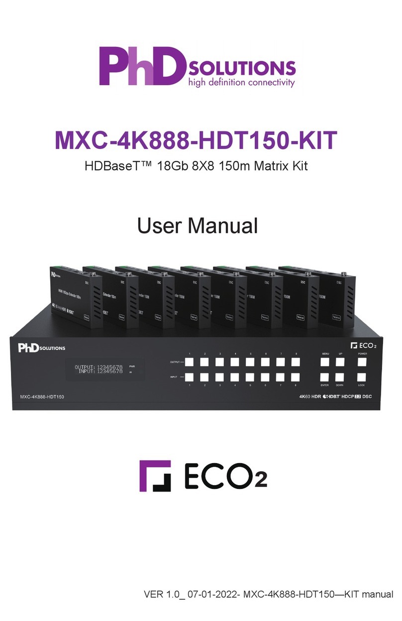 PhDsolutions HDBaseT MXC-4K888-HDT150-KIT User manual