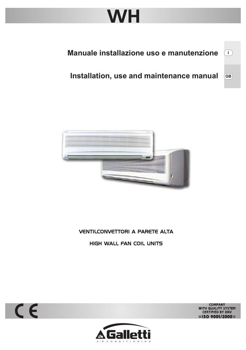 Galletti WH Instructions for installation, use and maintenance manual