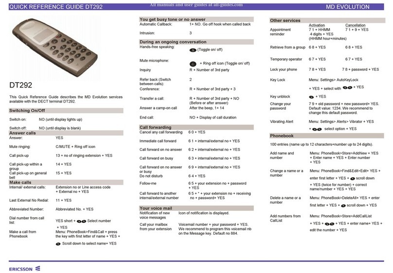 Ericsson DT292 User manual Ericsson DT292 User manual