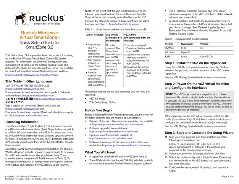 Ruckus Wireless SmartZone 3.2 Quick setup guide