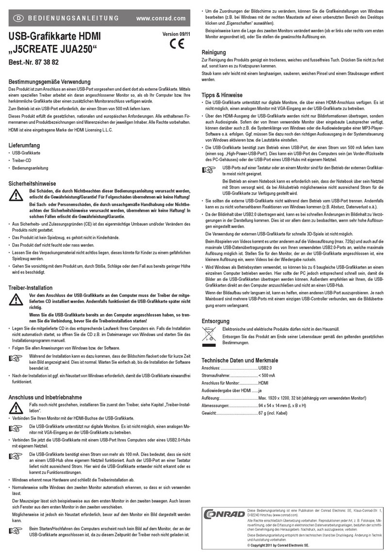 Conrad J5CREATE operating instructions