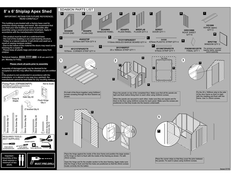 Forest garden 8' x 6' Shiplap Apex Shed User manual Forest garden 8' x 6' Shiplap Apex Shed User manual
