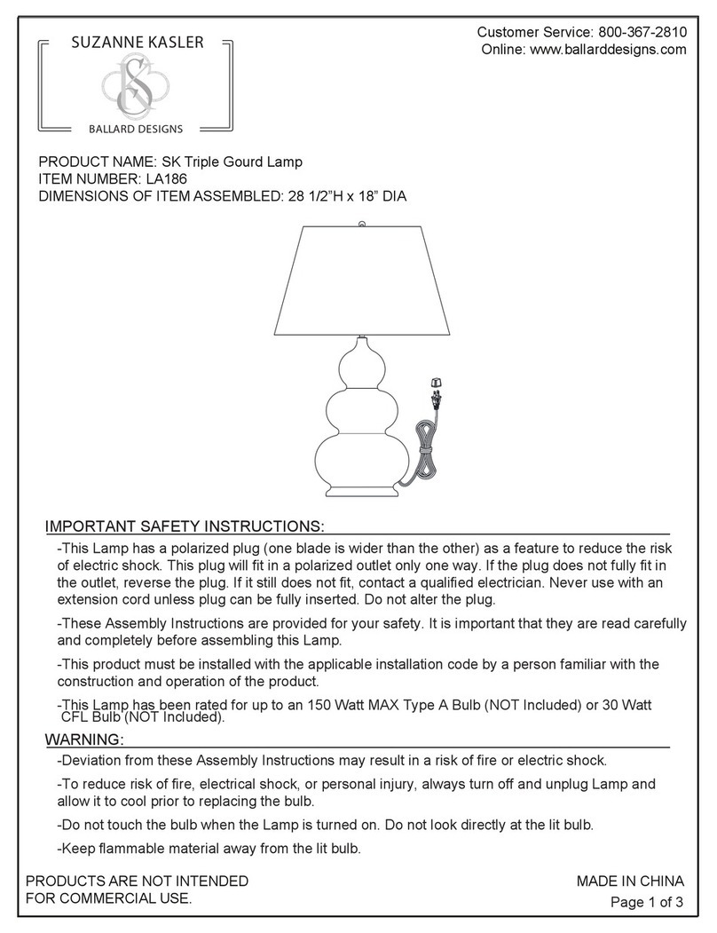 Suzanne Somers SK TRIPLE GOURD LAMP manual