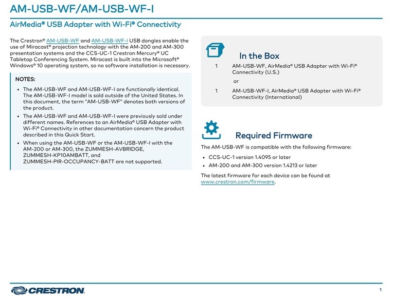 Crestron AirMedia AM-USB-WF quick start