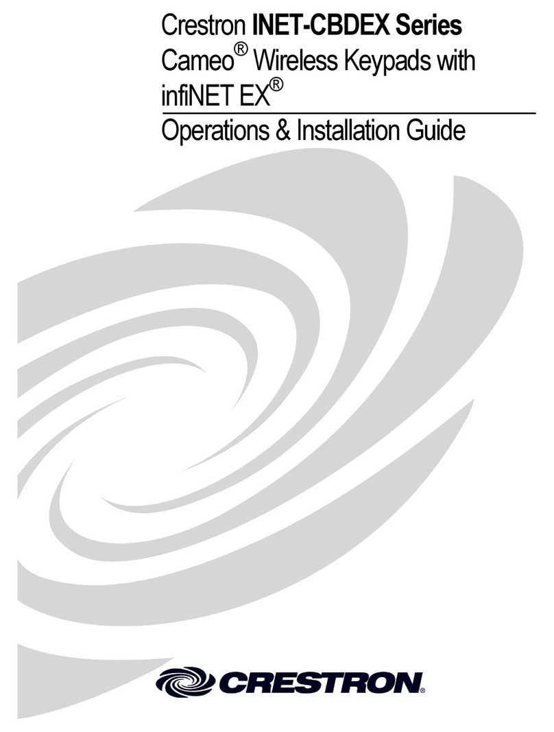Crestron Cameo INET-CBDEX Series Operations & installation guide