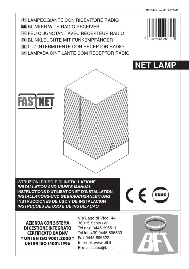 BFT FASTNET NET LAMP Installation and user manual