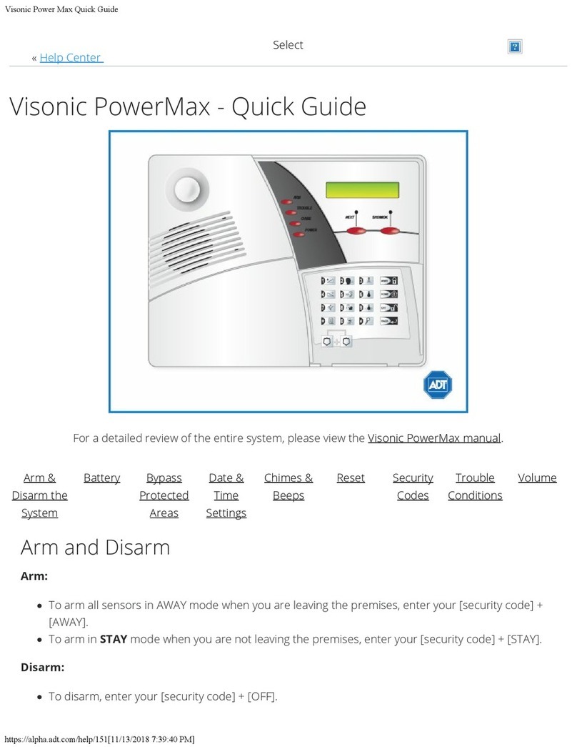 Visonic POWERMAX - quick guide