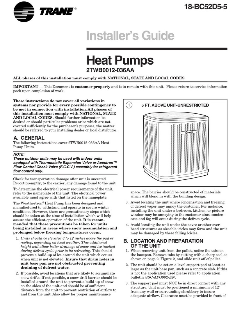 Trane 2TWB0012-036AA Assembly instructions