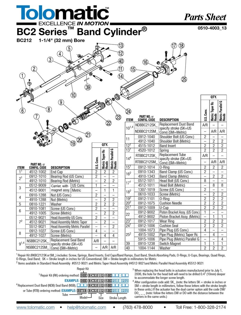 Tolomatic Band Cylinder BC2 Series User manual